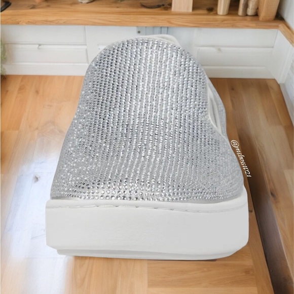 Michael Kors Rhinestone Keaton Slip On Sneaker in Light Slate NEW - Picture 7 of 8